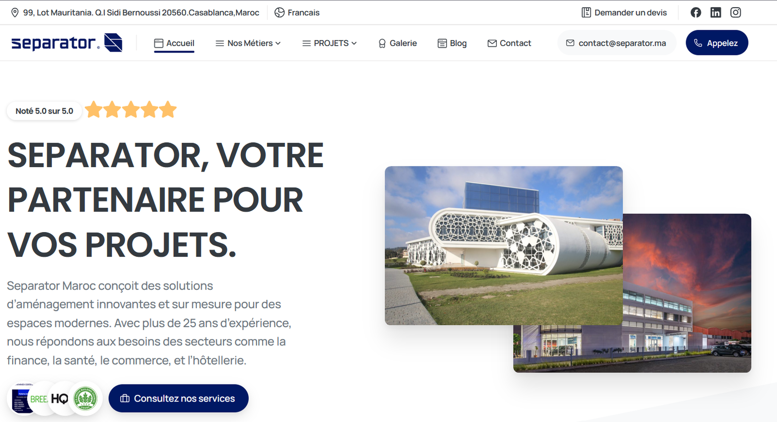 Application Mobile Société Separator